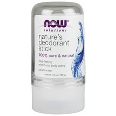 NOW дезодорант, кристалл (минерал), Natures Deodorant Stick, 99 г