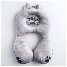 Подушка дорожная детская - Котёнок, ортопедическая, цвет серый Kidi