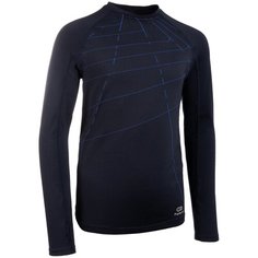 Футболка с длинными рукавами для бега детская AT 500 Skincare синяя KALENJI х Decathlon Синий Графит/Ночной Индиго 161-172CM14-15A