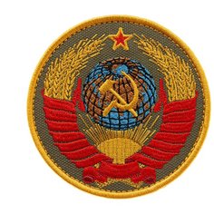 Нашивка шеврон (патч) на липучке Shevrons "Герб СССР" (Олива) 8,5х8,5 см тактический
