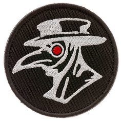 Нашивка шеврон (патч) на липучке Shevrons "Чумной доктор" 7,5х7,5 см тактический