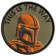 Нашивка шеврон (патч) на липучке Shevrons "Мандалорец. Таков путь" (Олива) 8,5х8,5 см тактический