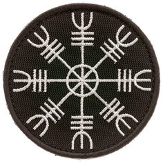 Нашивка шеврон (патч) на липучке Shevrons "Шлем ужаса" (Белый) 6,9х6,9 см тактический