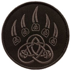 Нашивка шеврон (патч) на липучке Shevrons "Лапа медведя велес" (Темно-серый) 8,5х8,5 см тактический