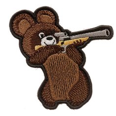 Нашивка шеврон (патч) на липучке Shevrons "Мишка Олимпийский снайпер"8,5х9,5 см тактический