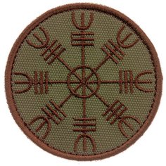 Нашивка шеврон (патч) на липучке Shevrons "Шлем ужаса" (Олива) 6,9х6,9 см тактический