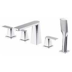 Смеситель на борт ванны на 4 отверстия KAISER Terso Chrome (хром) 70122