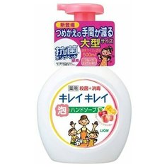 LION Мыло-пенка для рук Kirei Kirei (антибактериальное) аромат фруктов бутылка (розовое) 500 мл.