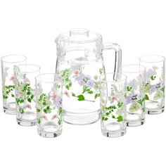 Набор Luminarc Mabelle 7 предметов прозрачный/зеленый