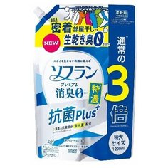 LION SOFLAN Кондиционер для белья, супер-концентрат с антибактериальным эффектом, мягкая упаковка 1200 мл.