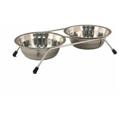 Кормушка напольная h -10см, 2 мет.миски (0,35л ) Вака