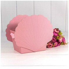 Коробка для цветов Ракушка, Розовый, 19*12*16 см, 1 шт. Дон Баллон