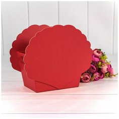 Коробка для цветов Ракушка, Красный, 19*12*16 см, 1 шт. Дон Баллон