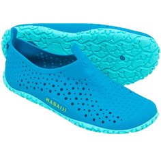Тапочки для бассейна детские сине-зеленые AQUADOTS 100, размер: EU27/28, цвет: Цвет Морской Волны/Бирюзово-Зеленый NABAIJI Х Декатлон Decathlon