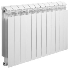 Global STYLE PLUS 500 12 секции радиатор биметаллический боковое подключение (цвет cod.08 grigio argento opaco metallizzato 2676 (серый))