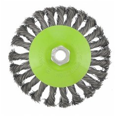 Щетка для УШМ, 125 мм, М14, "тарелка", крученая металлическая проволока 0,5 мм// Сибртех