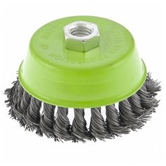 Щетка для УШМ, 100 мм, М14, "чашка", крученая металлическая проволока 0,5 мм// Сибртех