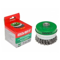 Щетка УШМ д/шлиф. маш "чашка" косич.75мм усилен. Волат 81040-75