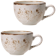 Чашка чайная Крафт Вайт фарфор 228мл D9,H6см белый,коричный, 2шт Steelite