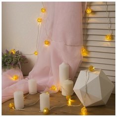 Гирлянда - Нить, 4 м с насадками - Шарик сетка, 20 LED, свечение мульти, 8 режимов, 220 В Luazon Lighting