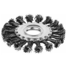 Щетка дисковая для УШМ, жгутированная стальная проволока 0,5 мм, d=200 мм, MIRAX 35140-200