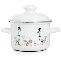 Кастрюля "Гуси" цилиндрическая 1,5 л ЭСТЕТ