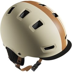 Шлем- котелок для городского велосипеда 500 с бежевой графикой BTWIN L/59-62CM X Декатлон Decathlon