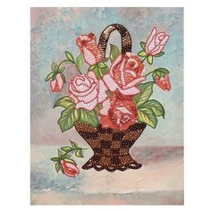 Мозаика из пайеток на холсте "Букет роз Волшебная мастерская