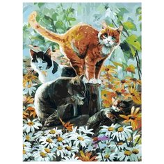 Набор для творчества Белоснежка картина по номерам на холсте Счастье на заборе 30 на 40 см