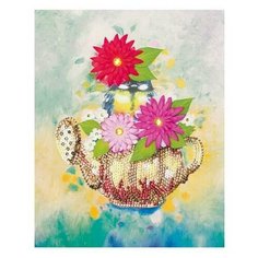 Мозаика из пайеток на холсте "Чаепитие Волшебная мастерская