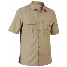Рубашка с короткими рукавами для охоты легкая Decathlon SOLOGNAC SG100 хаки S