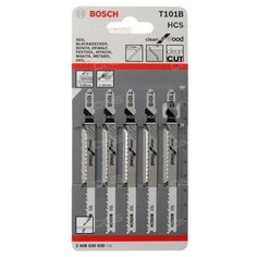 Пилки для лобзика 5шт (цена за 1 шт) T 101 B, HCS 2.608.630.030 2608630030 Bosch