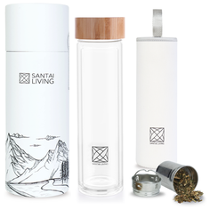 Термокружка "GLASS" с бамбуковой крышкой и заварником (500 мл) Santai Living