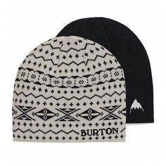 Шапка BURTON Belle Beanie - Reversible (прерывистые линии) размер One Size, stout white/true black