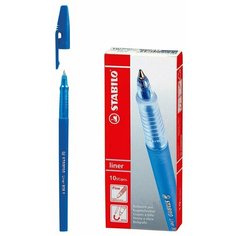 Ручка шариковая STABILO liner 808, 0,38мм, 10шт в одного цвета в коробке, масляные чернила