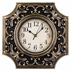 Часы настенные кварцевые Lefard Royal house 220-300 черный/золотистый