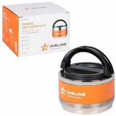 Термос ланч-бокс для еды с ручкой, нерж. сталь (304), 1 контейнер, 0,7 л., оранж./черн. (IT-T-01) Airline