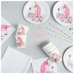 Набор посуды "С Днём Рождения" единорог Страна Карнавалия