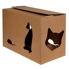 Дом для кошек "ДОМИК+" гофрокартон 55*26*35 см 9803 Zo Oexpress