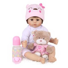 Reborn Kaydora Виниловая кукла Реборн (Reborn Dolls) - Девочка в свитере с мишкой (40 см)