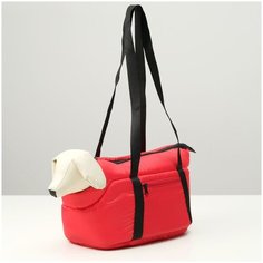 Переноска для кошек, лежак для кошек собак, сумка для животных, 34 х 20 х 21 см, красная Пижон
