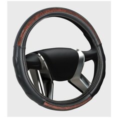 Оплетка на руль кожаная SENATOR New Jersey "M" (d 38см) /черный/ Azard (OPLS1401)