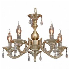 Подвесная люстра d - 50см, h - 7,4см, 60W, E14, флористика, плафон - неокрашенный, арматура - бронза античная Mw Light