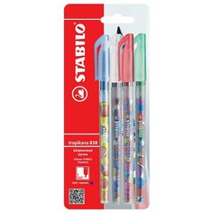 Ручка шариковая tropikana 838, цвет чернил ассорти, 4 штуки, масляные чернила Stabilo