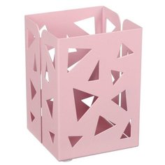 Стакан для пишущих принадлежностей квадратный узор металл пастель розовый 5117867 Calligrata