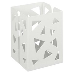 Стакан для пишущих принадлежностей квадратный узор металл белый 5117868 Calligrata