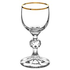 Набор бокалов 50 мл 6 шт "Клаудия золото" Crystalite Bohemia