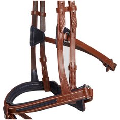 Уздечка для лошади и пони JUMP 900 FOUGANZA Х Decathlon Коричневый/Коричневый CS