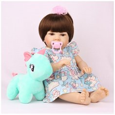 Reborn Kaydora Виниловая кукла Реборн (Reborn Dolls) - Девочка в голубом ярком платье (56 см)