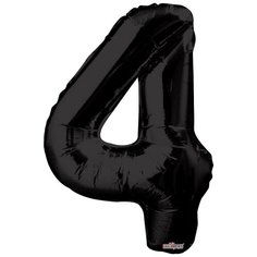 Шар цифра 4 черная - 86см Conver